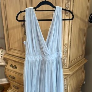 Lulu Elegant Light Blue Sleeveless Dress NWT